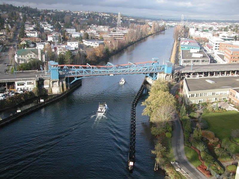 The Fremont Bridge drawbridge in Seattle