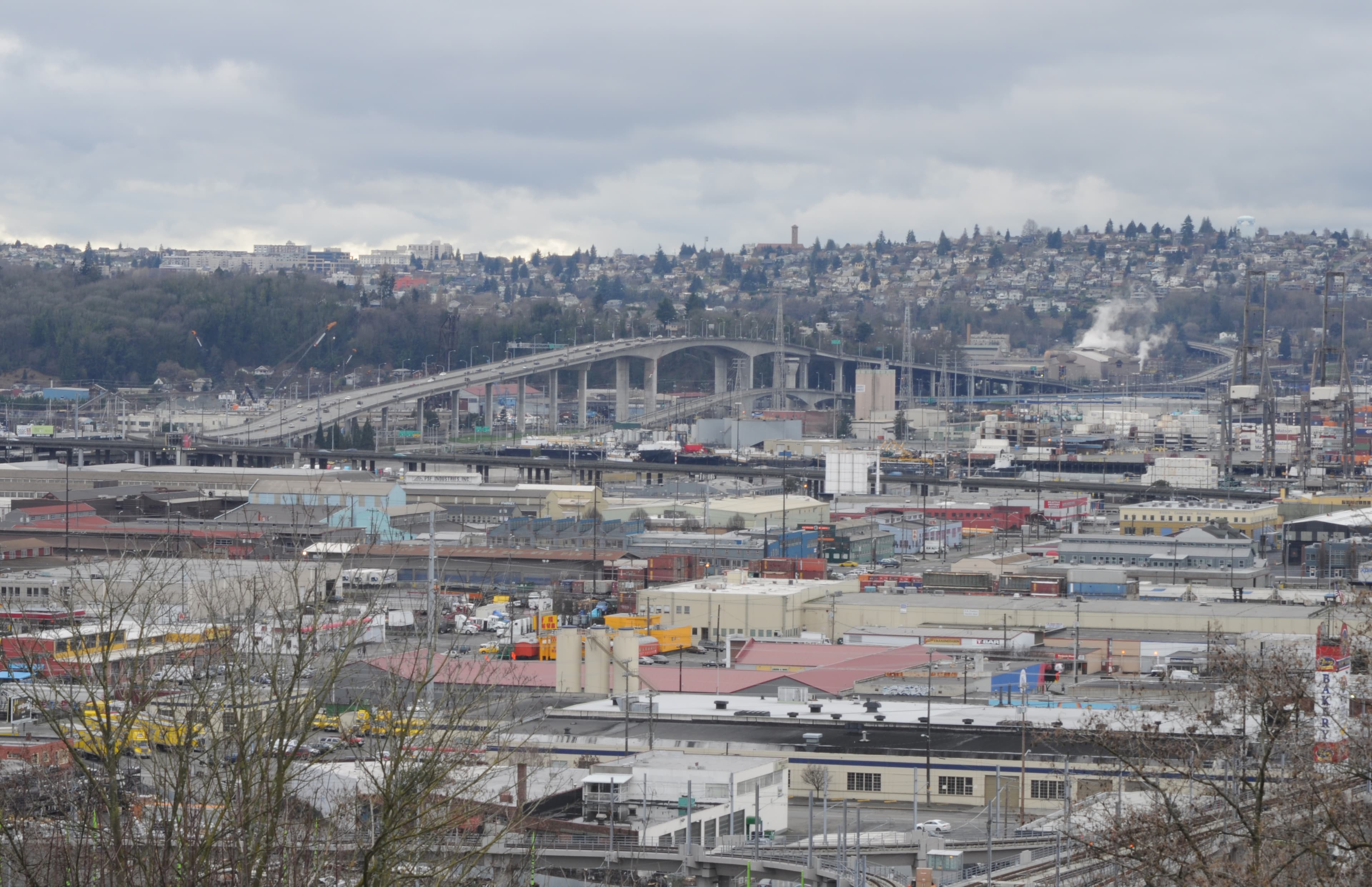 The West Seattle Bridge, seen from the 12th Ave S viewpoint